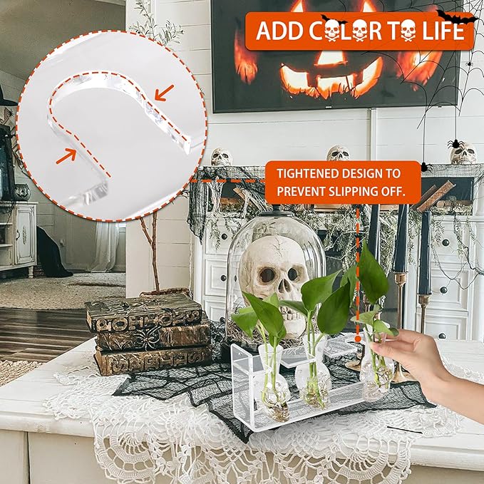 Clear Plant Propagation Station Plants Terrarium Planter Vase Birthday Gifts for Women in Acrylic Stand Home Office Garden Decor