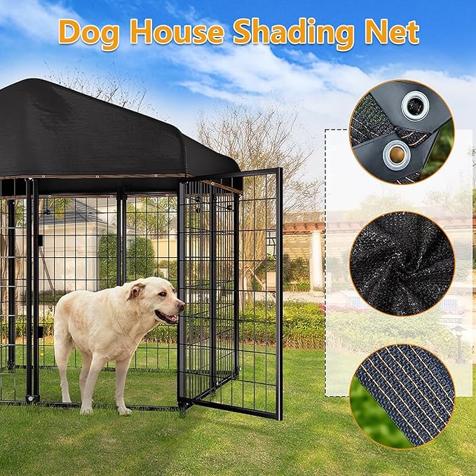 4 * 10 FT Black Shade Cloth for Patio, 90% Mesh Tarp Sun Shade Cloth with Grommets, Sun Protection Sail for Garden Greenhouse Pergola Barns Kennel Patio Outdoor Neting Cover