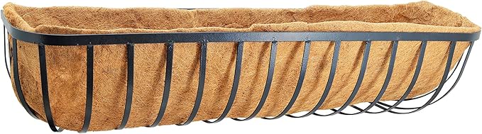 Arcadia Garden Products Hanging Window Basket Metal Trough, 48-inch