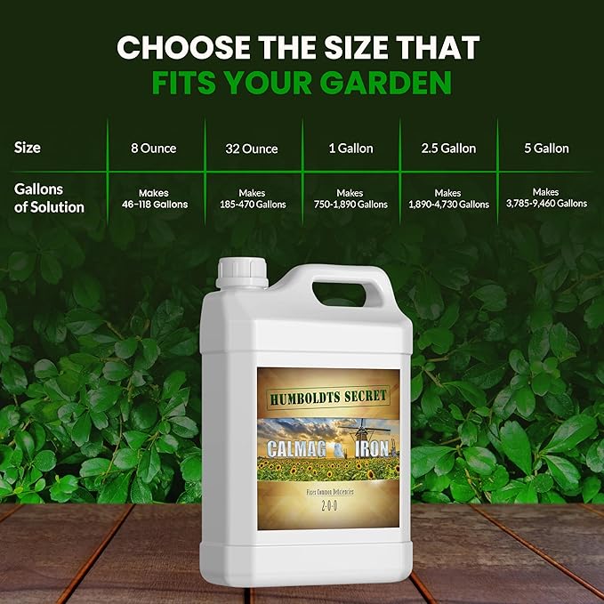 Humboldts Secret CalMag & Iron | Calcium, Magnesium & Chelated Iron Nutrient Fertilizer | Hydroponic Supplies for Vegetative & Flowering Growth in Soil, Coco, Hydroponics or RO Water | 1 Gallon