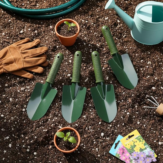 24 Pcs Garden Shovel Trowel Gardening Hand Tools Small Hand Shovels for Digging Metal Trowel Spade with Plastic Handle Anti Slippery for Lawn Yard Home Farm Planting