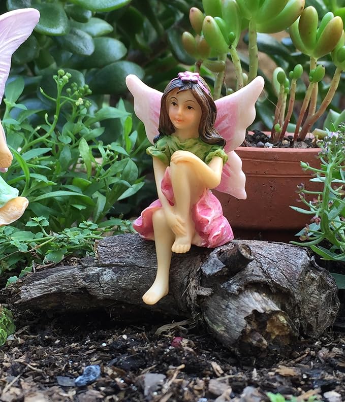 PRETMANNS Fairies for Fairy Garden - Colorful Accessories for an Indoor or Outdoor Miniature Garden - an Adorable Figurine Kit – 3 Pieces