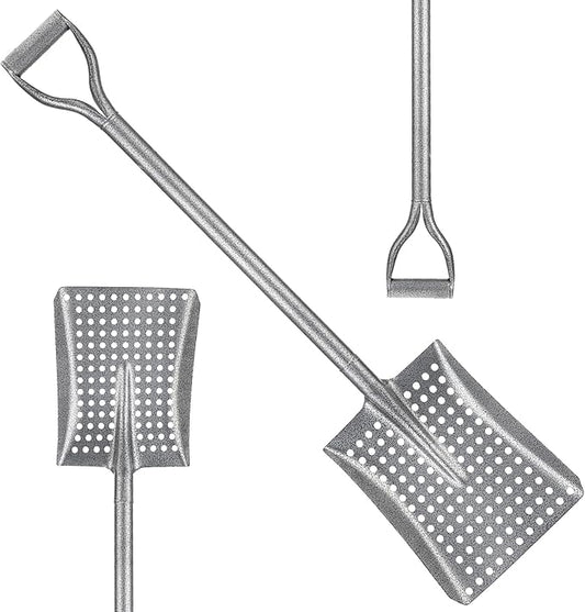 Durable Shovel for Sand Sifter, Chicken Poop Scooper Designed for Farm Sand Stall Poop Cleaning, Ideal Gardening Sliver Root Slayer Shovel- Square Shover for Beach