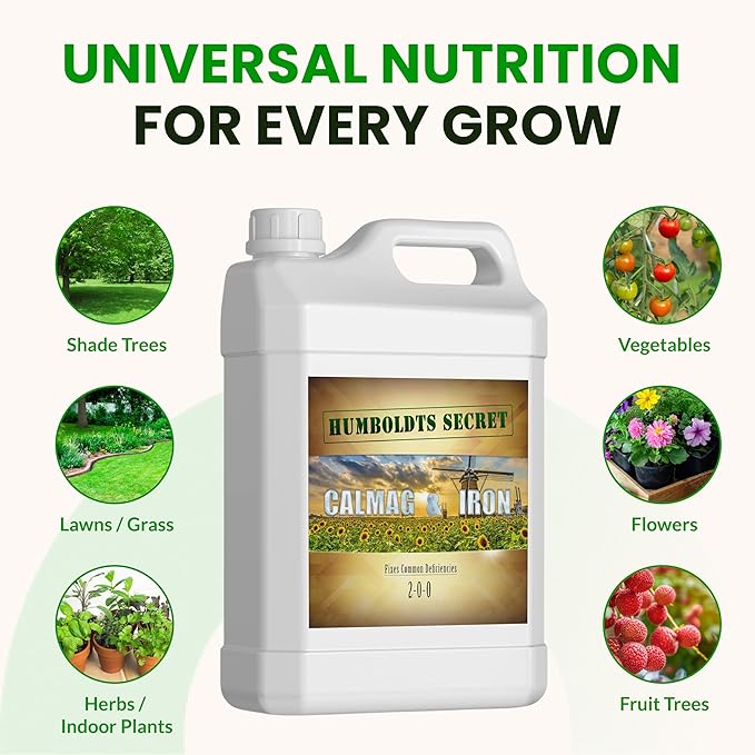 Humboldts Secret CalMag & Iron | Calcium, Magnesium & Chelated Iron Nutrient Fertilizer | Hydroponic Supplies for Vegetative & Flowering Growth in Soil, Coco, Hydroponics or RO Water | 1 Gallon