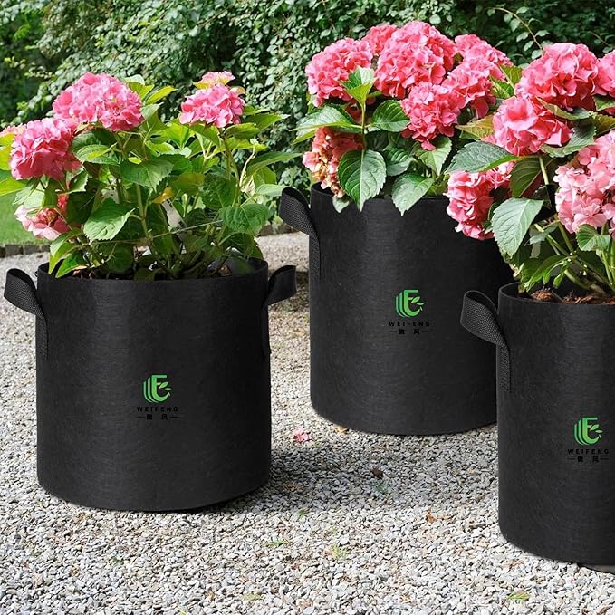 WEIFENG 3-Pack 20 Gallon Grow Bags with Handles, Heavy Duty Fabric Pots for Potatoes, Fruit Trees, Large Plants