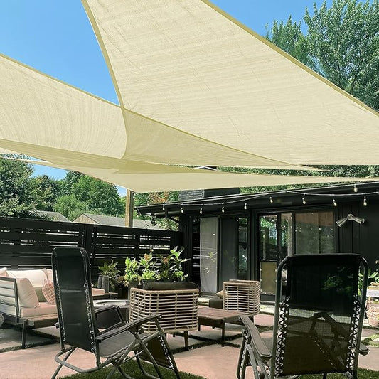 LOVE STORY Custom Size 8'x9'x12' Butter Cream Sun Shade Sail Right Triangle Sunshade Fabric Awning Canopy for Patio Backyard Carport Pergola (Customized)