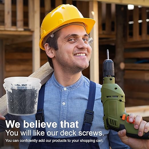 Deck Screws #10X3’’, T25 Star Torx Drive Flat Head Wood Screws, Black, 5lb