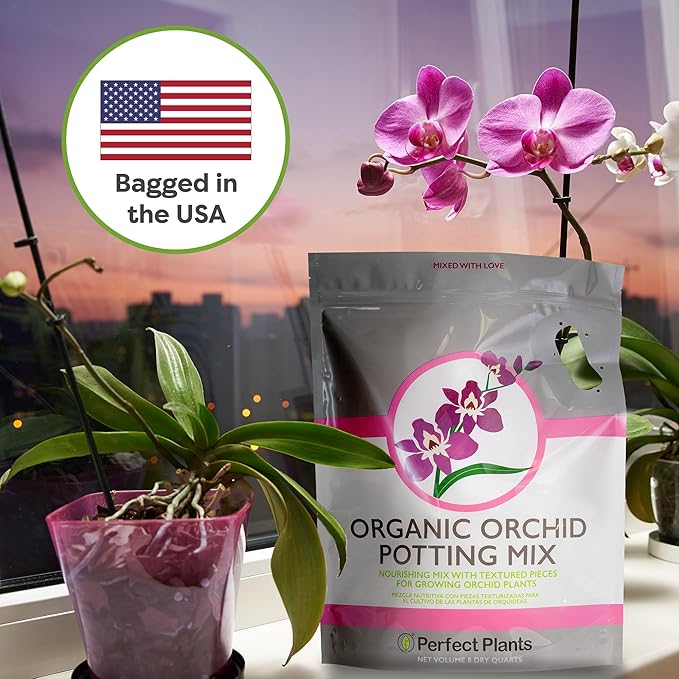 All Natural Orchid Potting Mix by Perfect Plants - 8 Quarts Special Blend for Proper Root Development on All Orchid Plant Types