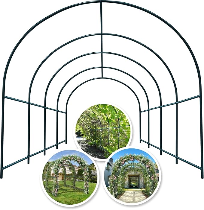 YardGrow Large Garden Support Arch Frame Climbing Plant Arch Arbor for Various Roses Vines Birthday Wedding Party Decoration Pergola Frame (13 x 7 x 7.2ft)