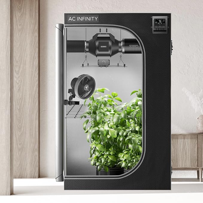 AC Infinity Advance Grow System 2x4, 2-Plant Kit, WiFi-Integrated Grow Tent Kit, Automate Ventilation, Circulation, Schedule Full Spectrum Samsung LM301H LED Grow Light, 2000D Mylar Tent