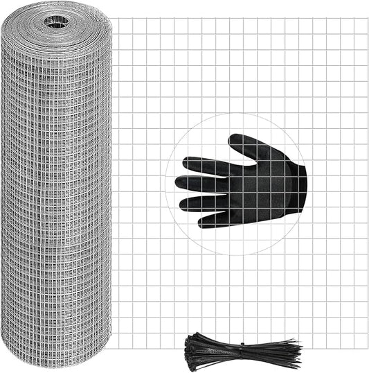 16in x 50Ft Hardware Cloth Hot-Dip Galvanized Welded Wire Mesh - Heavy Duty 3/4inch 23 Gauge Chicken Wire Fencing for Garden, Chicken Coop, Rabbit Cage, Rodent & Predator Protection