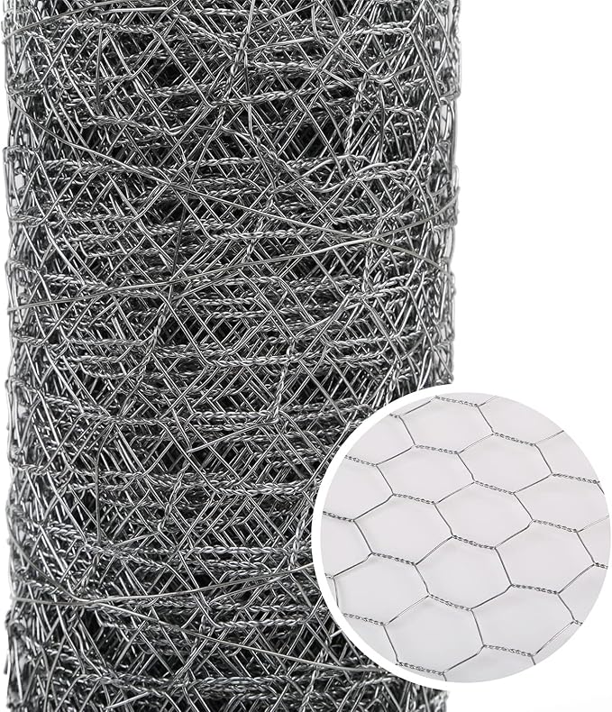 20-Gauge Galvanized Hexagonal Poultry Netting Chicken Wire Rolled Fencing with Mesh Size 1-in (3 ft. x 150 ft.)