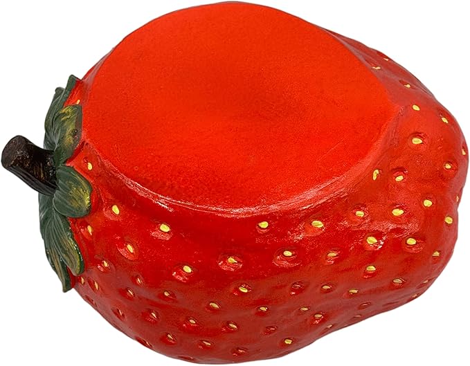 Galt International 10" Red Strawberry Fruit Stool Plant Stand for Home Decor Plant Stand Garden Indoor Outdoor Decorations
