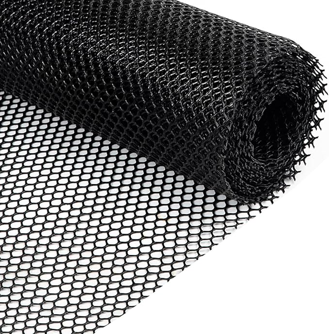 XIFENG Plastic Wire Mesh Fence Roll for Poultry Dogs Rabbit Snake Barrier, Plastic Chicken Fence Wire Fencing Mesh Poultry Netting for Garden Farm(Size:0.47in mesh-65ft L x 3.3ft W Roll,Color:Black)