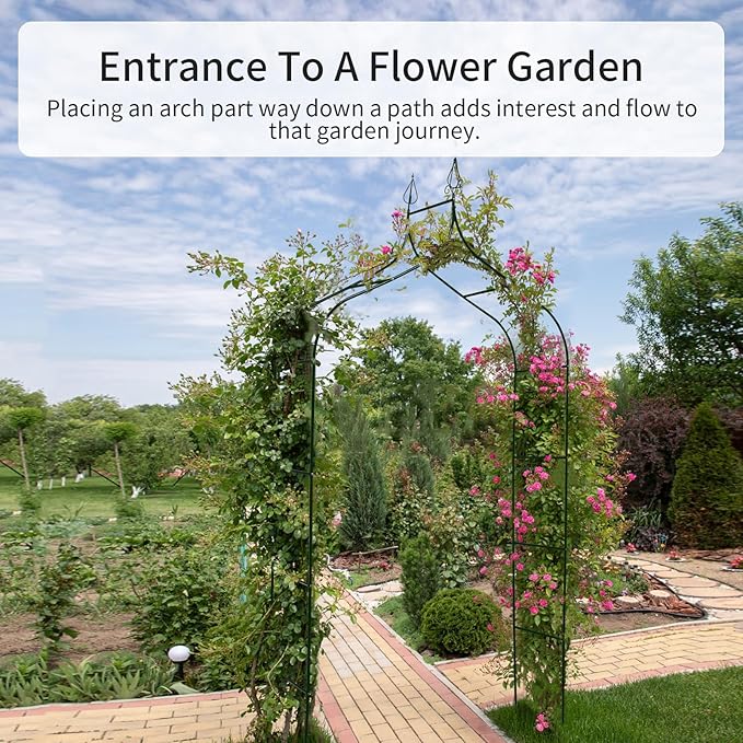 8.3 Ft H x 4.6 Ft W Metal Pergola Arbor for Various Climbing Plant Wedding Garden Arch Bridal Party Decoration Wide Arbor
