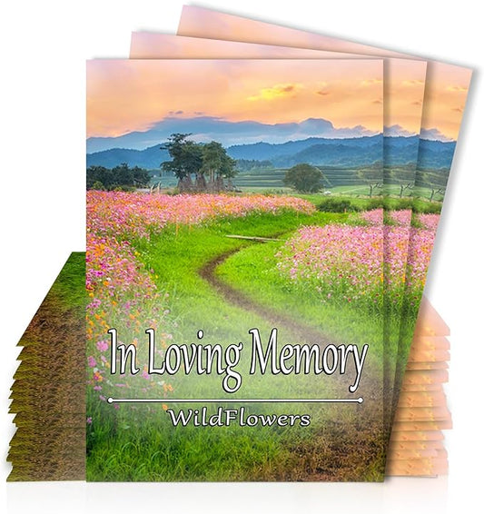 Pack of 20 Pre-Filled Seed Mix Packet Wildflowers Plant for Funerals, Memorial Services in Loving Memory Flower Path Also Serves Thank You Celebration of Life Favors Plant Seeds Year-Round