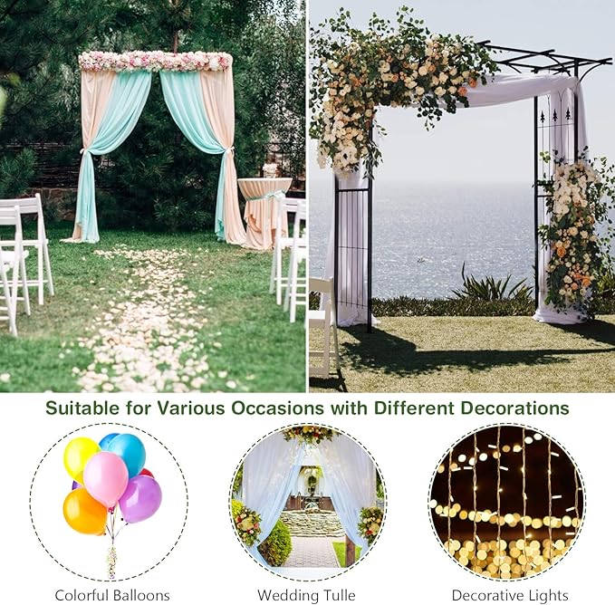 Safstar Metal Arch, 81-Inch Outdoor Garden Arbor for Various Climbing Plant Flower, Wedding Arch Backdrop Arch Stand for Wedding Garden Bridal Party Ceremony Decoration, Easy-to-Assemble, Black
