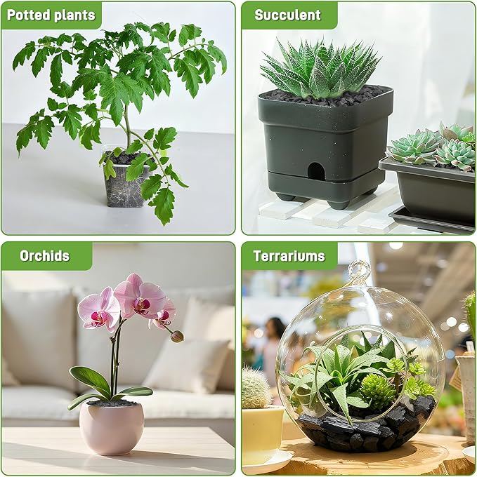 18 Quarts Horticultural Charcoal for Plants-Plant Charcoal Soil Amendment for Potting Soil Indoor Plants, Succulent Soil, Paphiopedilum, Bonsai, Terrarium,and Gardening