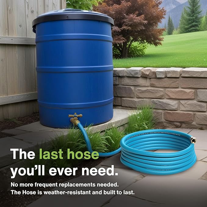 Aeromixer THE HOSE - 3/4 Inch Garden Hose 10 Feet, Kinkless Commercial Short Garden Hoses, Heavy Duty Industrial Water Hoses for Outdoors, 650 PSI High-Pressure Watering Tool for Farming and Gardening