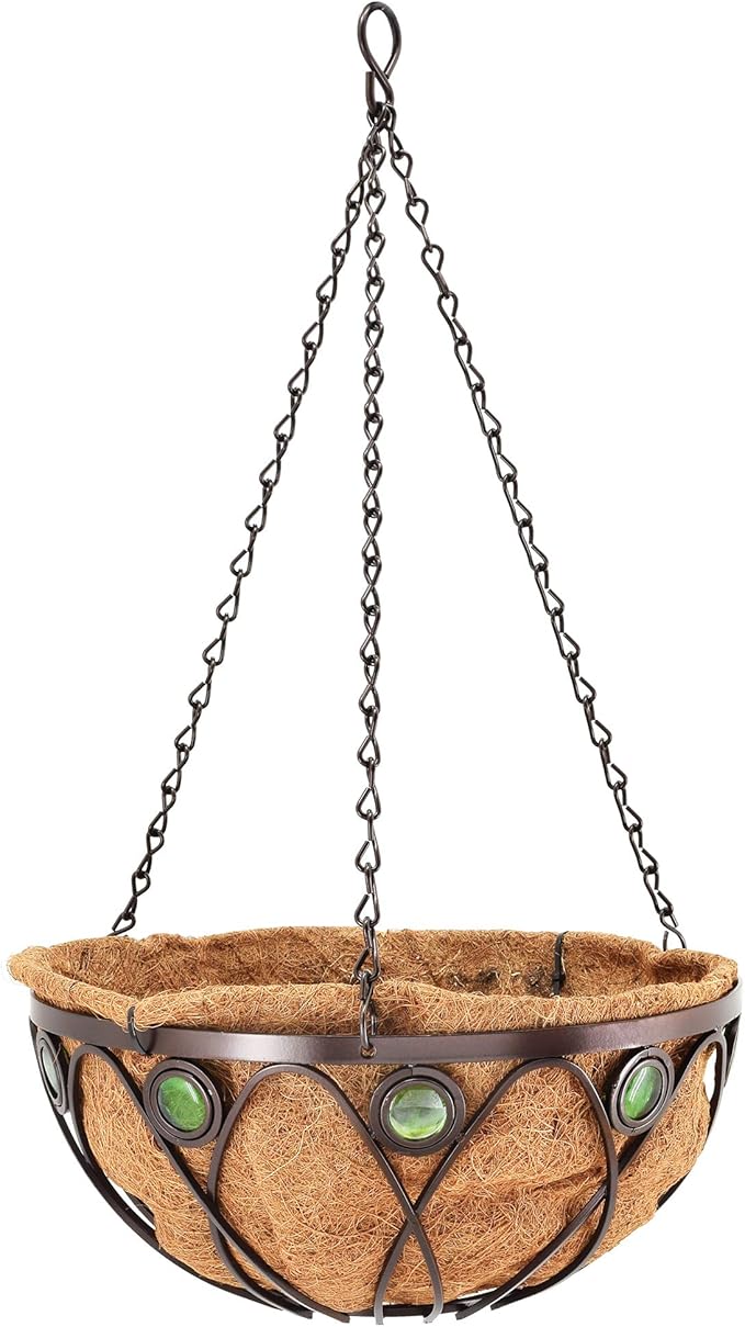Arcadia Garden Products CB01 Emerald Series Round Hanging Basket Planters, 14-Inch