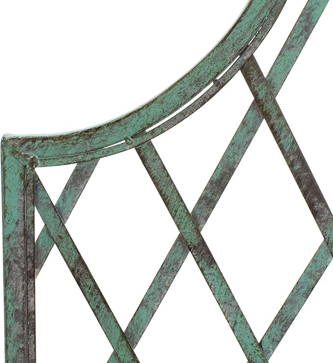 SAFAVIEH Outdoor Collection Jaida Victorian Antique Dark Green Wrought Iron Trellis Garden Arch Arbor