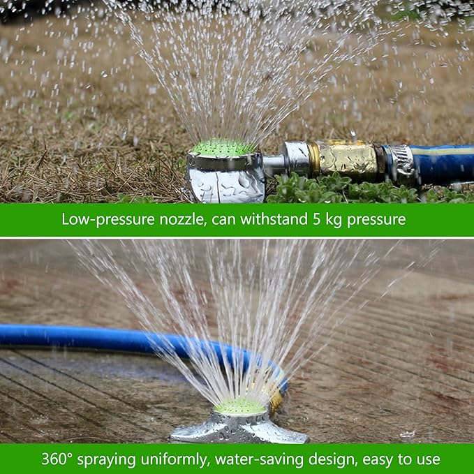Honoson Metal 360 Degree Circle Pattern Spot Sprinkler for Yard with Gentle Water Flow Adjustable Sprinkler Head for Small Area Lawn Garden Watering(Green,6 Pieces)