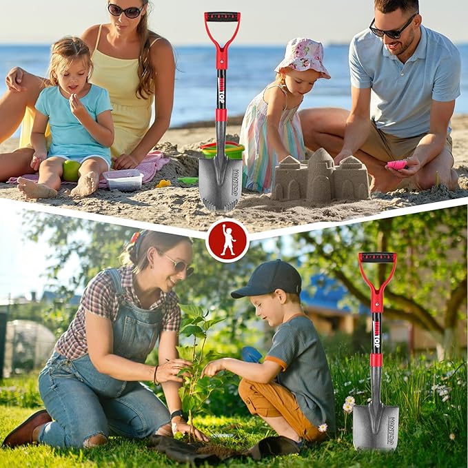Small Shovel Garden Shovel for Digging Short Handled Round Shovel Survival Shovel for Car, 28 inches