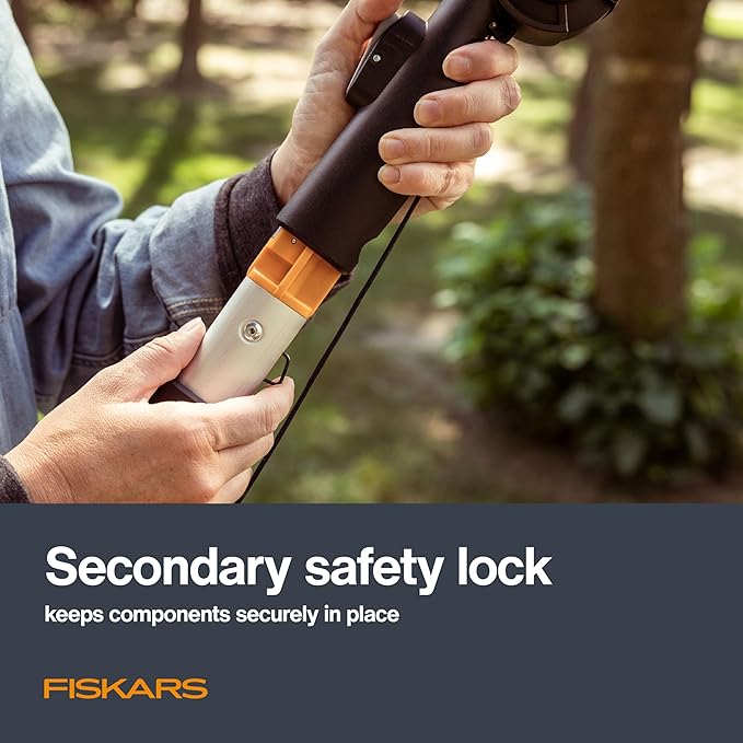 Fiskars XtendControl Extendable Tree Pruner (12 ft), Pole Saw, Adjustable Branch Trimmer with 15" X1 Saw, 3-6 ft Extension Poles, and Secure Locking System for Precision Cutting