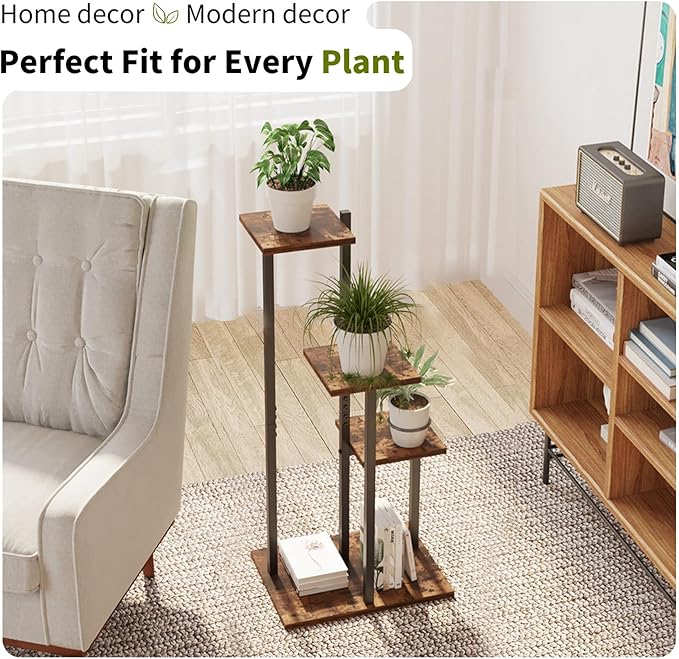 3 Tier Plant Stand Indoor, Tiered Plant Stands for Indoor Plants Multiple, Corner Flower Stand for Living Room, Multi-Layer Vintage Design Plant Shelf