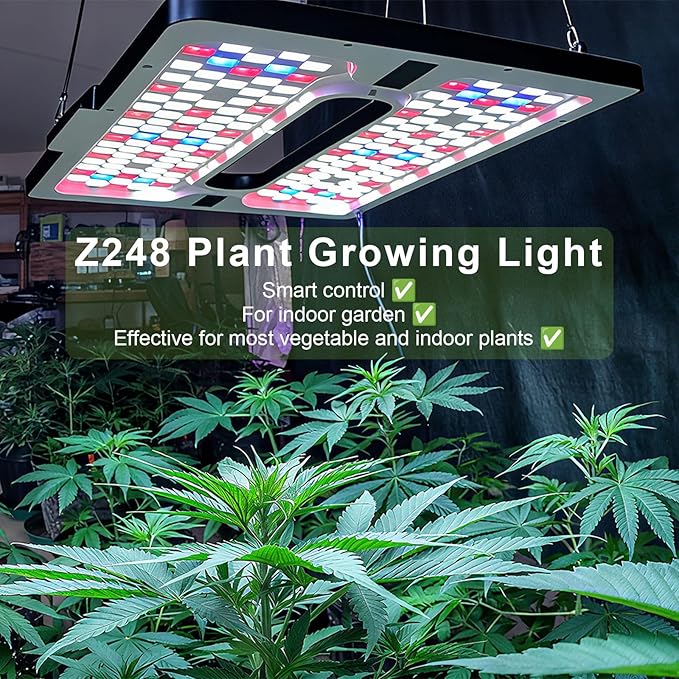 22" x 10" Grow Lights for Indoor Plants and Vegetables, Full Spectrum LED Growing Lamp for Indoor Garden Greenhouse - Features Two Smart Light Mode, 12~23H Timer - 2 Pack (2 in Series Black)