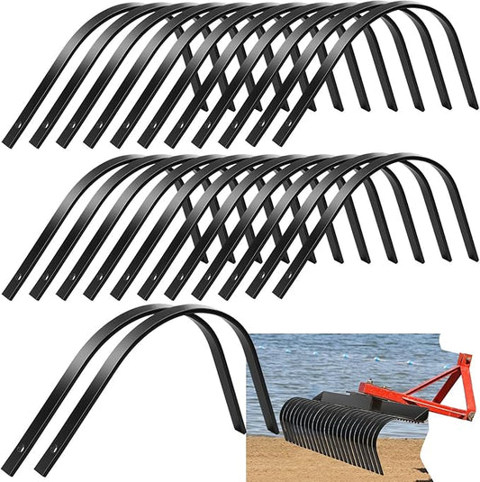 Blulu 12 Pack Rock Rake Tines 1" x 5/16" One Bolt Mount Replacement for Landscape Rakes Heat-Treated Clam Rake Tines for Clamming Yard Equipment Maintenance and Restoration