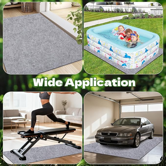 8.2 x 6.6 FT Outdoor Storage Shed Mat Waterproof Storage Shed Flooring Mat Thickened Soft Patio Furniture Pad Washable with Non Slip Backing Not Included, Gray