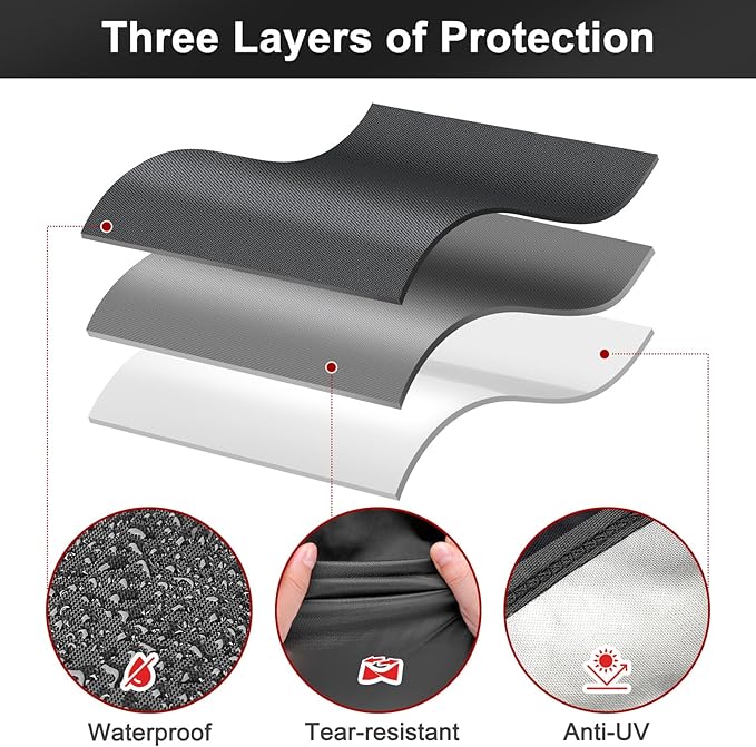 LBTING Grill Cover, 75-inch Heavy Duty 300D Oxford Waterproof Windproof UV Resistant BBQ Gas Grill Cover for Outdoor Barbecue Fit Most Brands Weber, Brinkmann, Char Broil, Holland