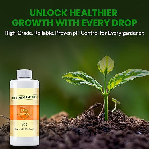 Humboldts Secret pH Down for Plants | Liquid pH Adjuster and Balancer for Soil Coco Hydroponics | Concentrated Phosphoric Acid Solution Supporting Nutrient Uptake and Strong Growth | 8 Ounce