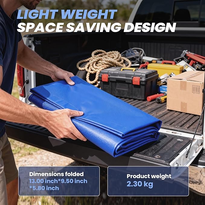 Large Capacity Water Storage Bladder with Visible Scale, Portable Water Tank Containers, Bladder Tank for Drought Resistance, Fire Prevention, Emergency, Outdoor & Irrigation (240L/63Gal, Blue)