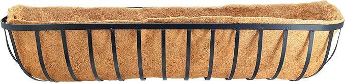 Arcadia Garden Products Hanging Window Basket Metal Trough, 48-inch