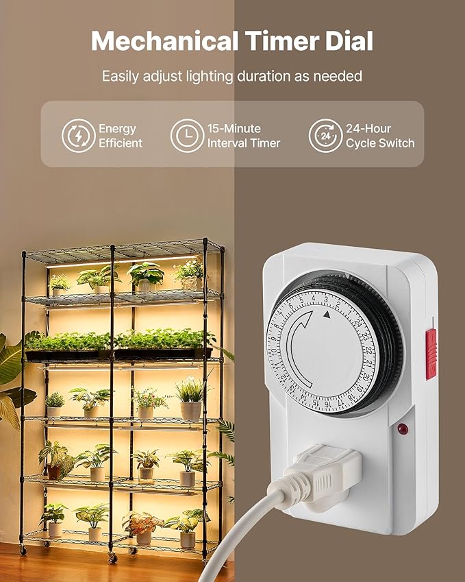 VEVOR Plant Shelf with Grow Light, 6-Tier Double-Row Plant Stand, 71in Tall Indoor Plants Display Rack with Wheels & Timer, 200W Full Spectrum Grow Lights, Metal Flower Pot Holder for Seed Starting