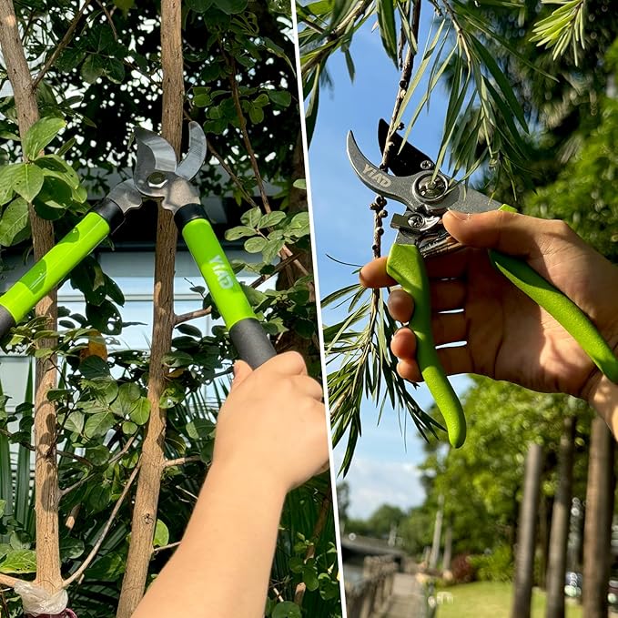 YIAD Garden Shears Set-Heavy Duty Branch Cutter,Pruning Shears，Loppers for Tree Trimming,Labor Saving and Durable Garden Clippers, Loppers for Gardening Plants, Flowers and Tree Trimmer