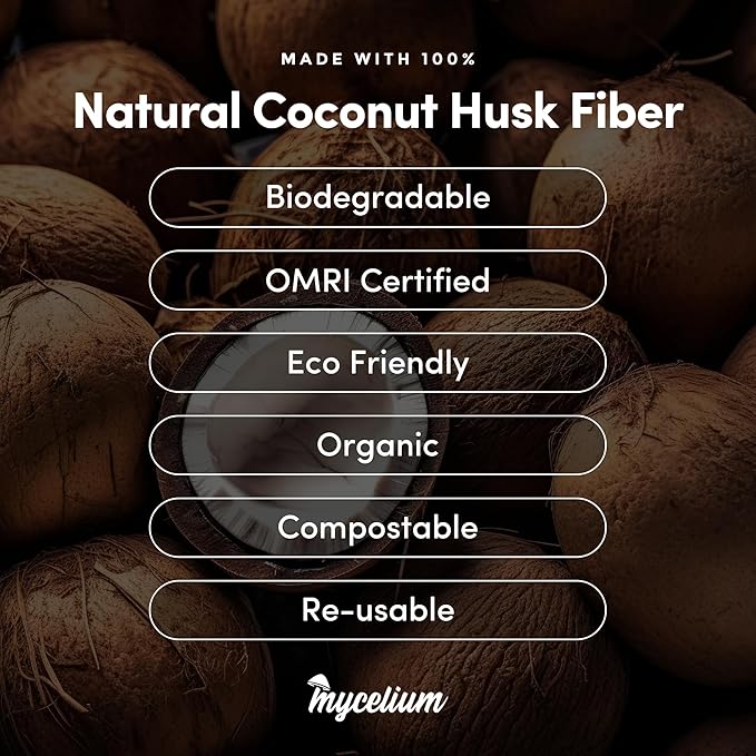 Mycelium Coco Coir Brick - Seed Starter | 10 lb OMRI Certified Organic Growing Medium for Seed Germination & Root Development – Expands When Hydrated for a Nutrient-Rich, Well-Draining Base