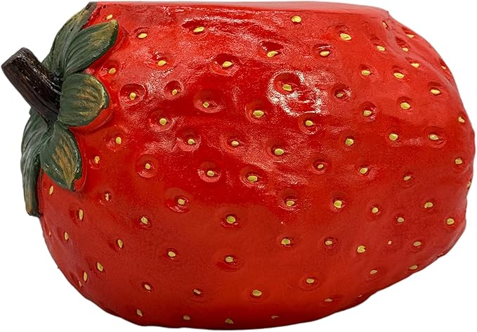 Galt International 10" Red Strawberry Fruit Stool Plant Stand for Home Decor Plant Stand Garden Indoor Outdoor Decorations