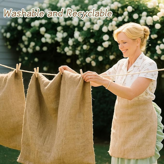 Kmise Premium Tightly Woven Burlap Potato Sack Race Bags (Pack of 6)，39"x25" Natural Jute Burlap Sacks for Kids & Adults, Reusable Eco-Friendly Grow Bag for Field Day Games & Harvest Storage