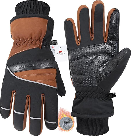 HANDLANDY Winter Gloves, Hiking Waterproof & Windproof Thermal Glove for Men Women