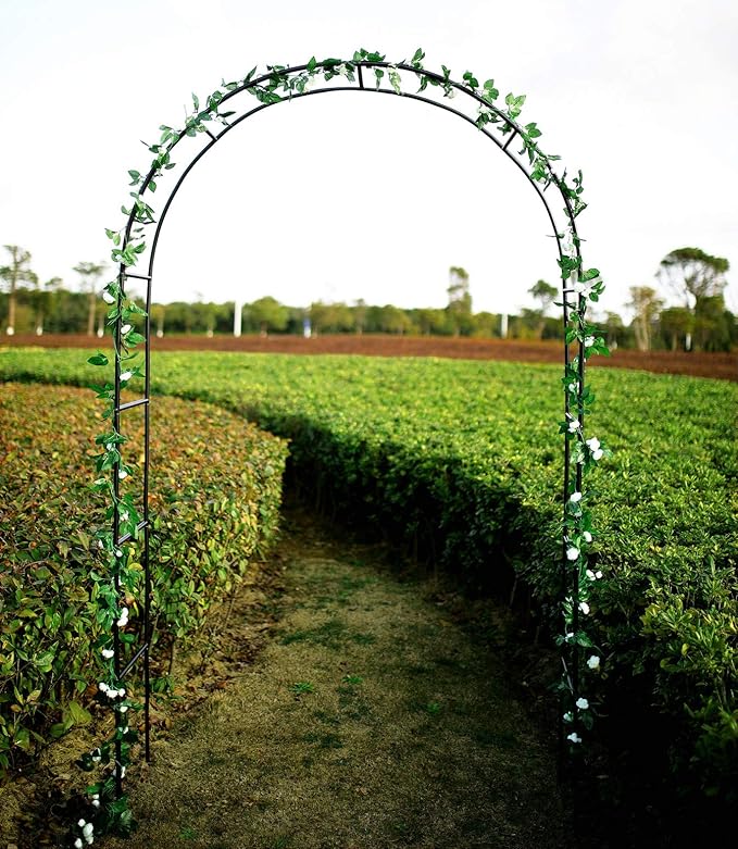 1. GO Steel Garden Arch, 7'8" High x 4'5" Wide, Garden Arbor for Various Climbing Plant, Outdoor Garden Lawn Backyard