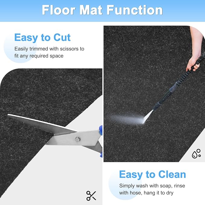 3MM Thickened Outdoor Storage Shed Mat, 4 x 3 FT Garage Floor Mats with Reusable, Washable, Non Slip, Durable for Protects Garage Floors/Driveways/Entrance Doors/Deck [Gray]