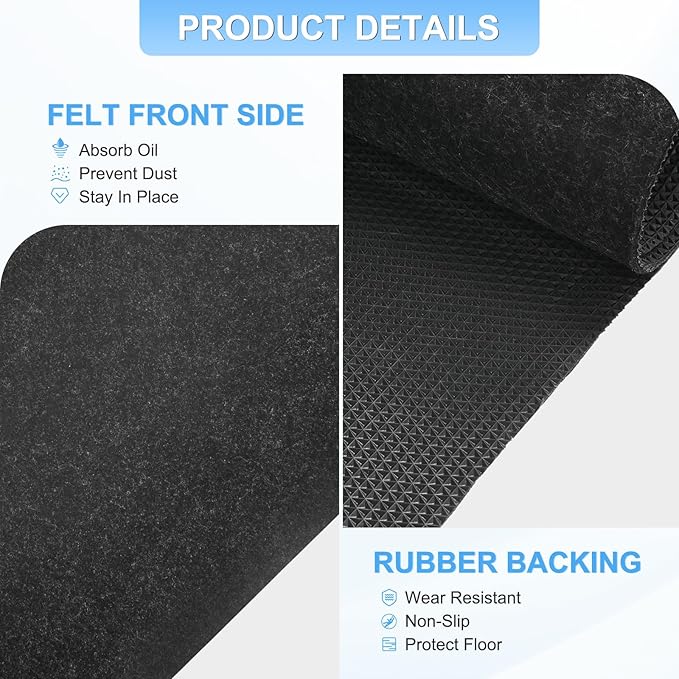 3 mm Thickened Outdoor Storage Shed Mat, 4.9x9.2 ft Waterproof Shed Flooring Mat for Patio Furniture Floor Protecting from Wear/Liquid/Dust/Oil, Non-Slip Felt Rubber Rug Pad [Grey]