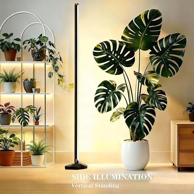 65 Inch Vertical Grow Lights for Indoor Plants: 48W, 6000K, 336 LEDs Full Spectrum LED Standing Plant Lights with Timer and 10 Level Dimmable Plant Growing Lamp for Greenhouse with Hanging Accessory