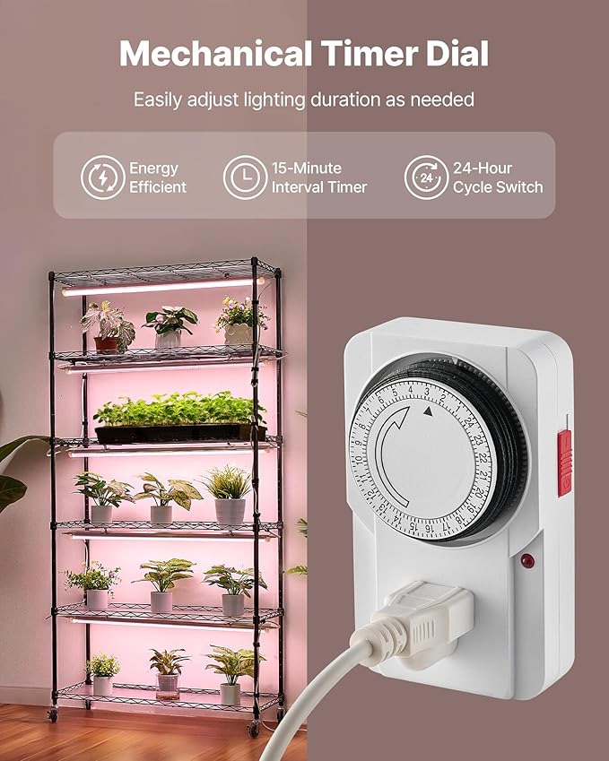VEVOR Plant Shelf with Grow Light, 6-Tier Indoor Plant Stand, 71in Tall Indoor Plants Display Rack with Wheels & Timer, 150W 3800K Full Spectrum Grow Lights, Metal Flower Pot Holder for Seed Starting