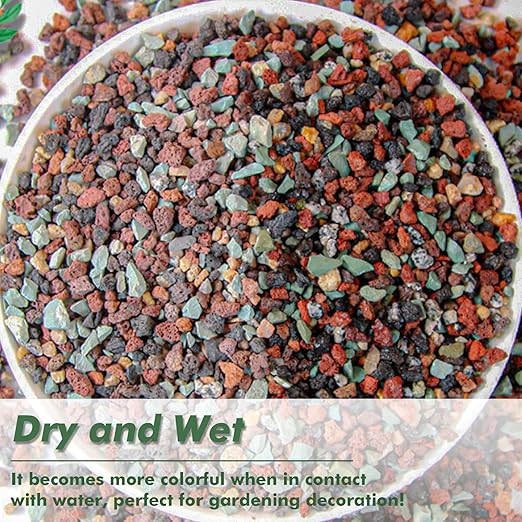 18 Pounds Mix Horticultural Lava Rocks, 5-8 mm Lava Rocks for Plants, Bonsai Rocks Horticultural Grit Soil Cover Gravel for Succulents and Hydroponics, Fairy Gardening, Top Dressing, Plant Drainage