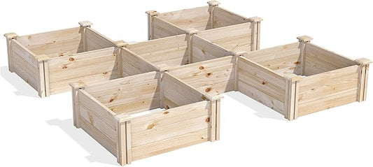 Greenes Fence Original Pine Raised Garden Bed, X Shape, 6' x 6' x 10.5" - Made in USA with American Pine