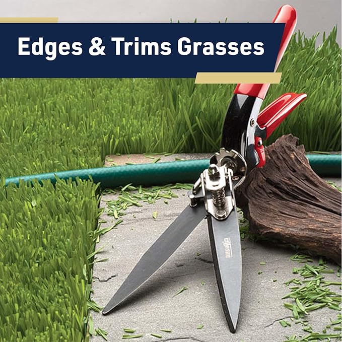 Grass Shears - Garden Clippers with Rotating Handle - Grass Cutter Edging Shears - Hedge Trimmer Garden Shears - Hedge Clippers or Yard Scissors for Outdoor Edges and Hedges by Kings County Tools